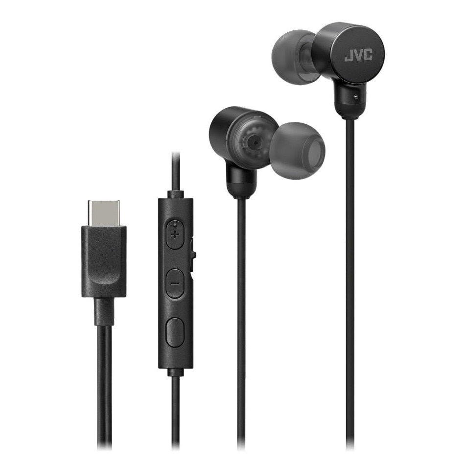 Casti JVC HA-FR29UC-B-U, Cu fir, In-Ear, Microfon, USB-C, Functie Mod Sunet, Husa, negru