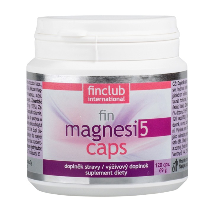 Supliment alimentar Finclub Magnesi, 375 mg magneziu, 120 capsule, vegetale