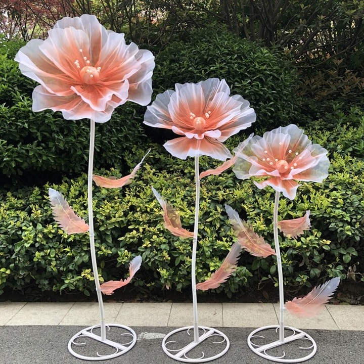 Floare Gigant, 4 seasons quality, set 3 bucăți, Peach/Somon, 160x50cm, 130x45cm, 120x35cm