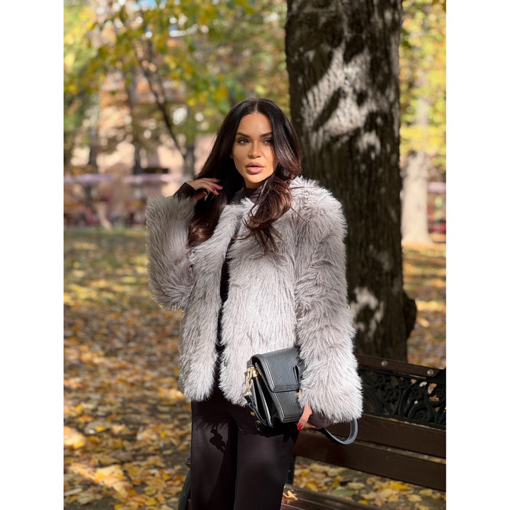 Női szürke bunda, J 9922g