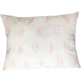 Perna, alb cu coronite roz, 30x40cm Perna, alb cu coronite roz, 30x40cm