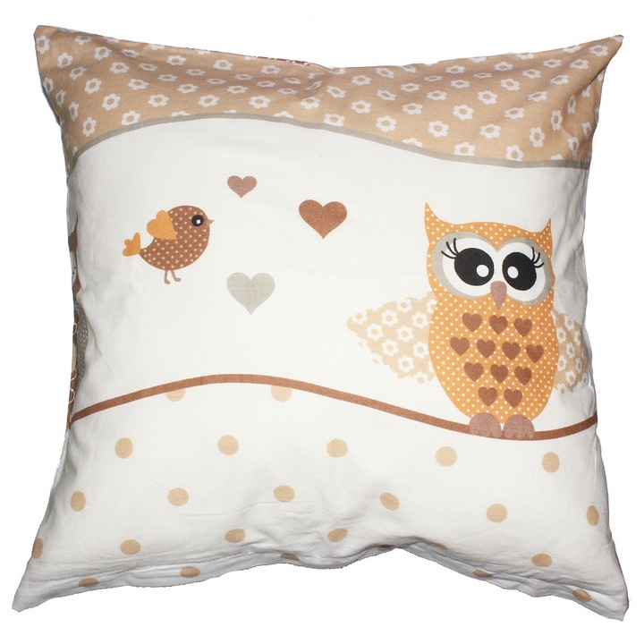 Fata de perna, bufnite mari, crem