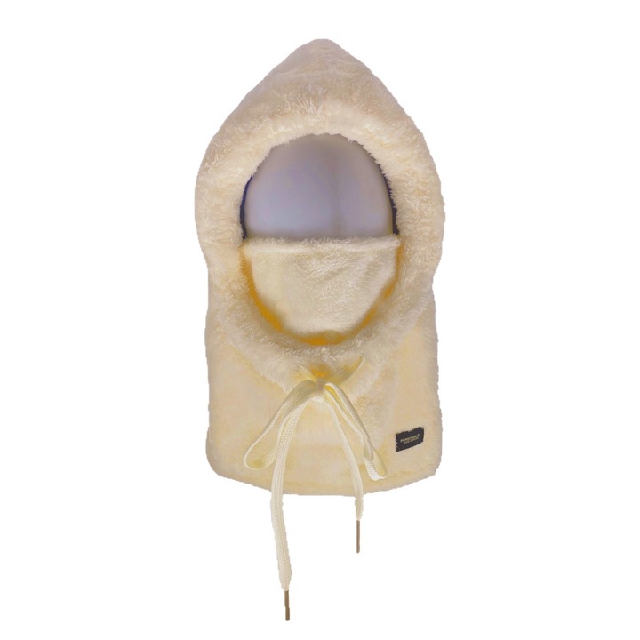 Шапка с интегриран шал и маска, подплатена, светло каки