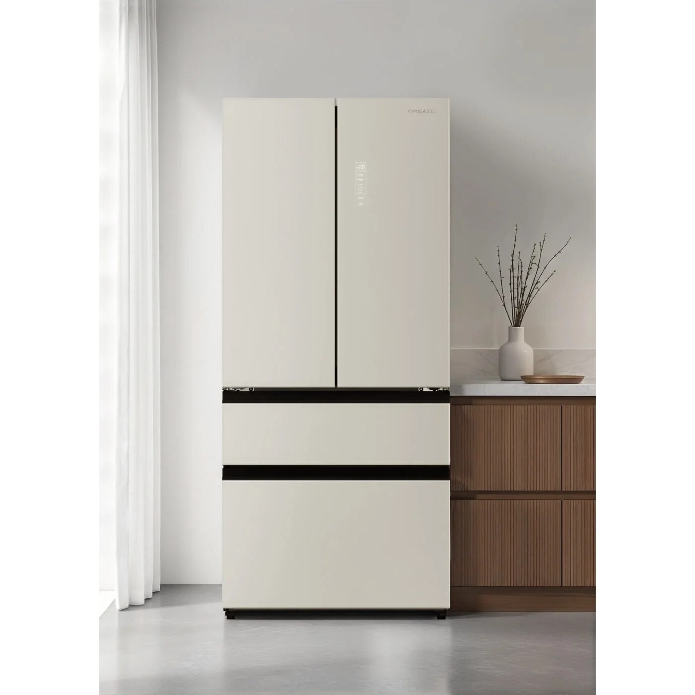 Frigider side by side No Frost CREATE, French Door Pro, capacitate
