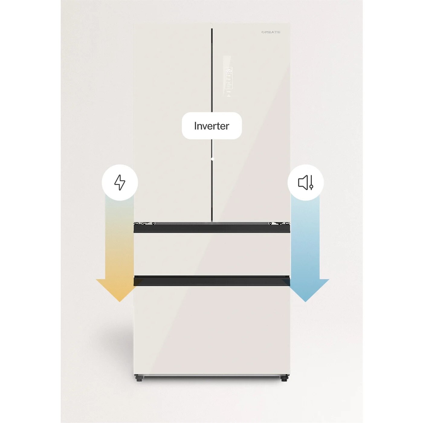 Frigider side by side No Frost CREATE, French Door Pro, capacitate