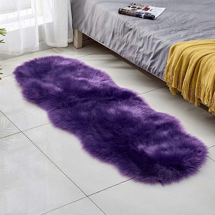 Műszőrme szőnyeg, shaggy, lila, 80x150cm