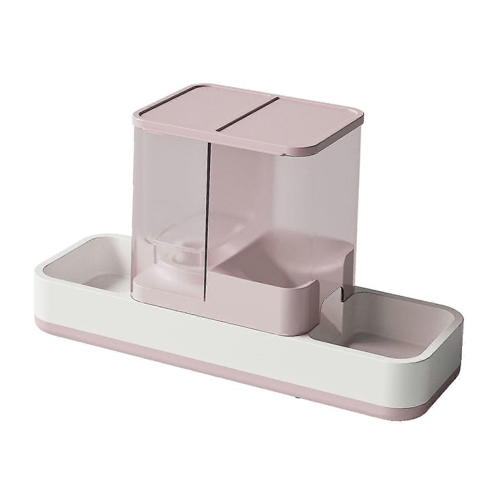 Dispenser si hranitor automat 2 in 1 pentru caini, iepuri, arici, 39x13.5x23cm, multicolor