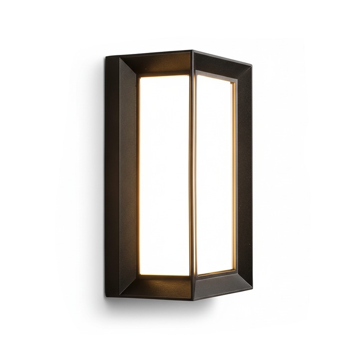 Aplica de perete NEXTLY, LED, lumina calda, pentru exterior si interior, design modern, corp aluminiu, 20W, nx3, negru
