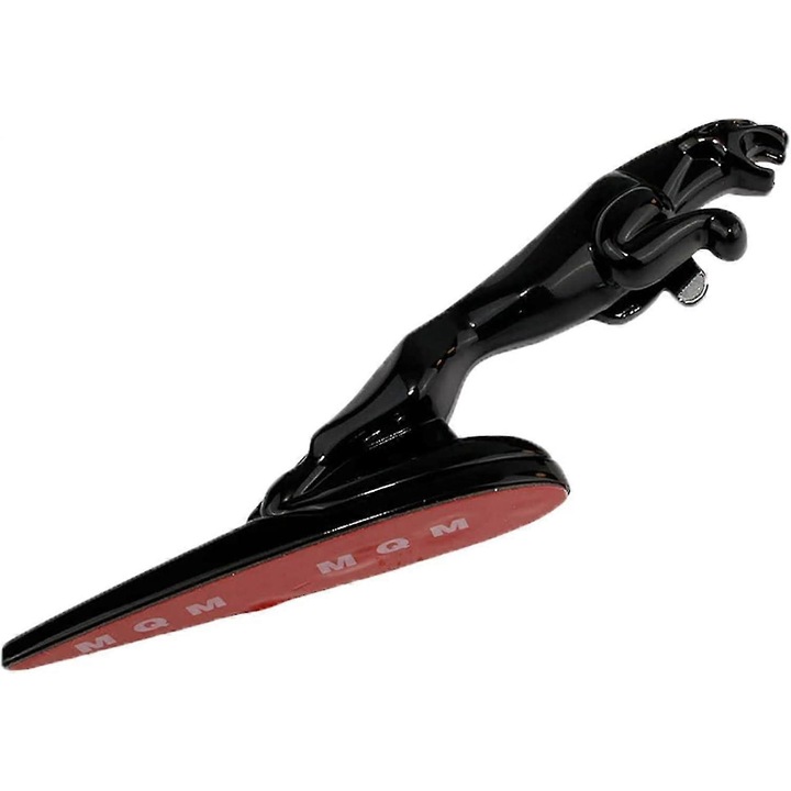 Emblema 3D personalizata pentru capota Jaguar, metal, montare usoara, neagra