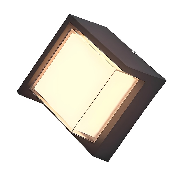 Aplica de perete NEXTLY, LED, lumina calda, pentru exterior si interior, design modern, corp aluminiu, nx5, negru