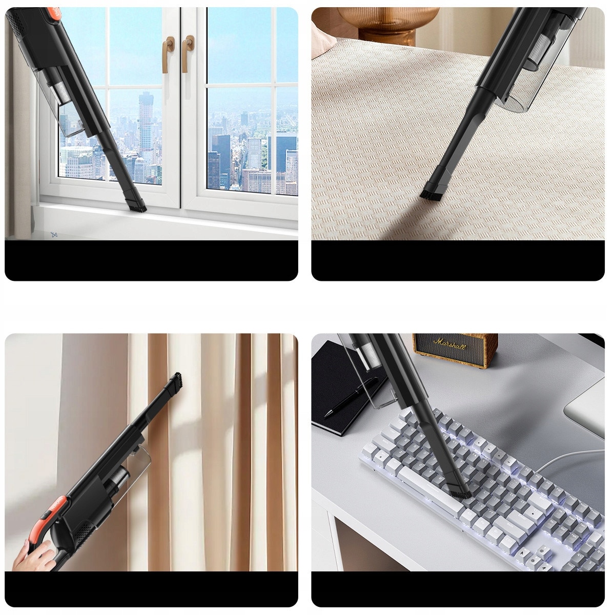 Aspirator Vertical 2 In 1 Cu Accesorii, Enchen, V3 Plus, Motor Puternic De 120W Pentru O Putere De Aspiratie Mare, Capacitate Recipient Pentru Praf De 1, 2 L, Timp De Functionare In Modul Eco De Pana La 30 De Minute, Negru