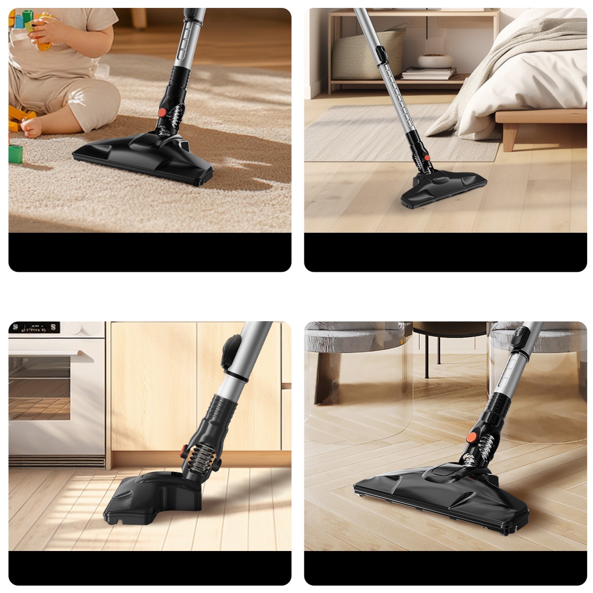 Aspirator Vertical 2 In 1 Cu Accesorii, Enchen, V3 Plus, Motor Puternic De 120W Pentru O Putere De Aspiratie Mare, Capacitate Recipient Pentru Praf De 1, 2 L, Timp De Functionare In Modul Eco De Pana La 30 De Minute, Negru