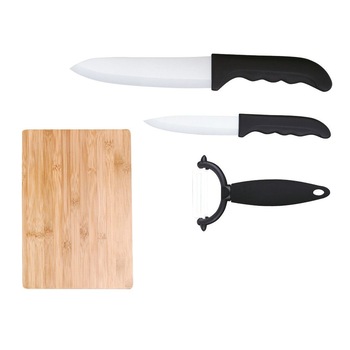 Set cutite din ceramica cu tocator si aparat decojit Set cutite din ceramica cu tocator si aparat decojit