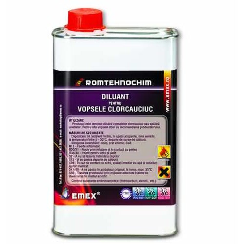 Diluant pentru vopsele clorcauciuc “EMEX”, Incolor, Bidon 1 Litru
