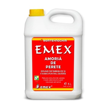 Amorsa de Perete Acrilica EMEX, Incolor, Bidon5 Litri Amorsa de Perete Acrilica EMEX, Incolor, Bidon5 Litri