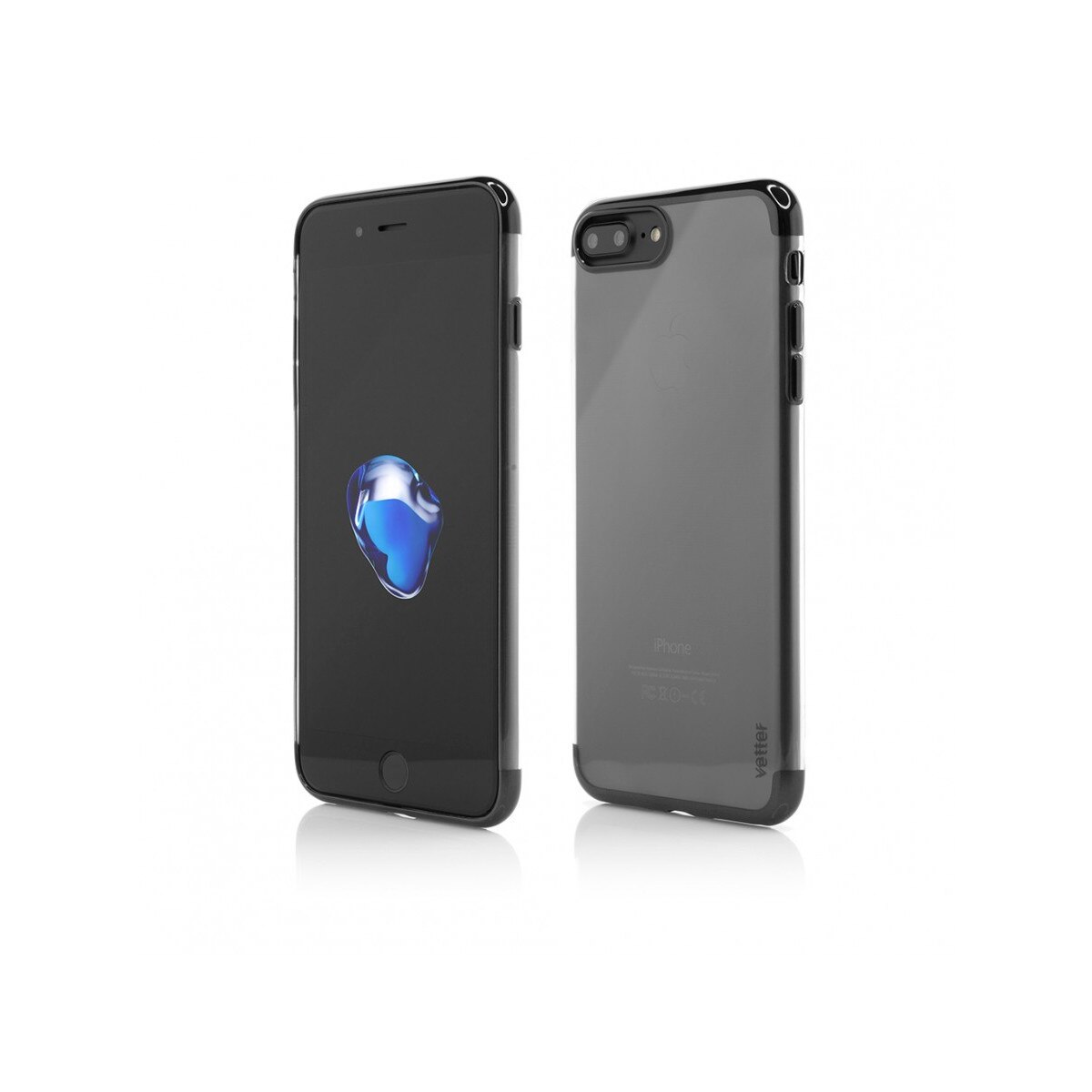 Husa iPhone 7 Plus / 8 Plus Clip -On Shiny Soft Vetter Neagra