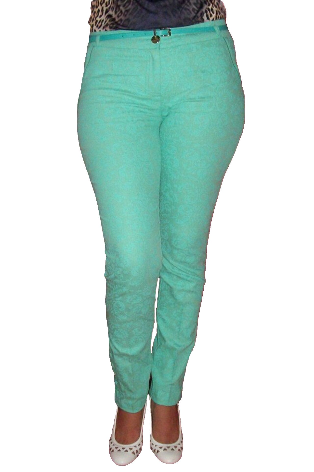 Pantaloni femei, tip pana,D&J Exclusive,, Turcoaz