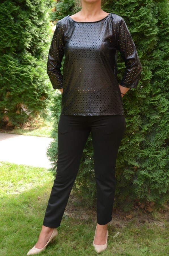 Pantaloni moderni cu manseta ingusta jos,D&J Exclusive, Negru