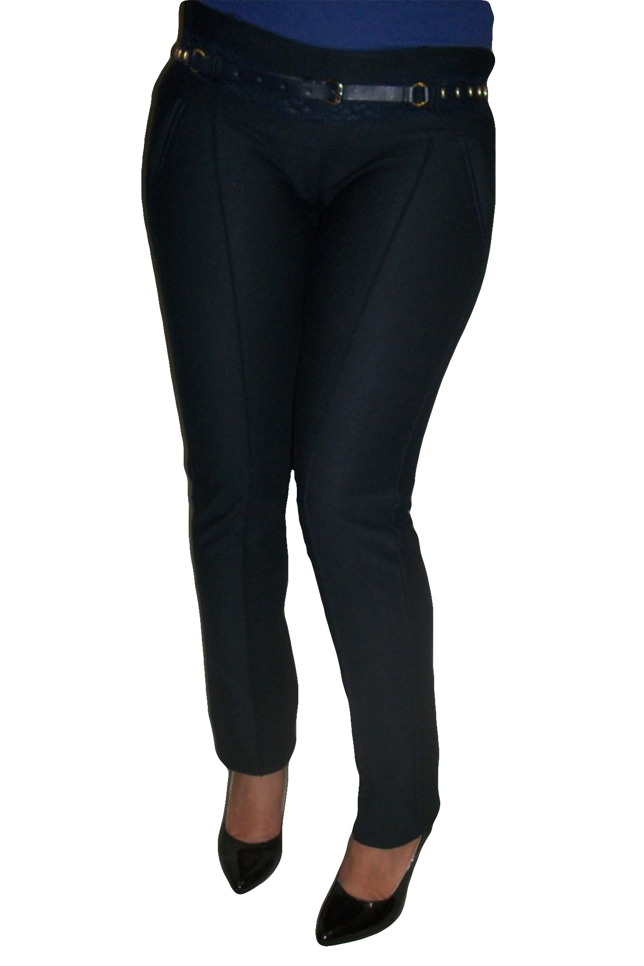 Pantaloni lungi, buzunare oblice,D&J Exclusive, Albastru marin