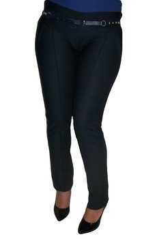 Pantaloni lungi, buzunare oblice,D&J Exclusive, Albastru marin Pantaloni lungi, buzunare oblice,D&J Exclusive, Albastru marin