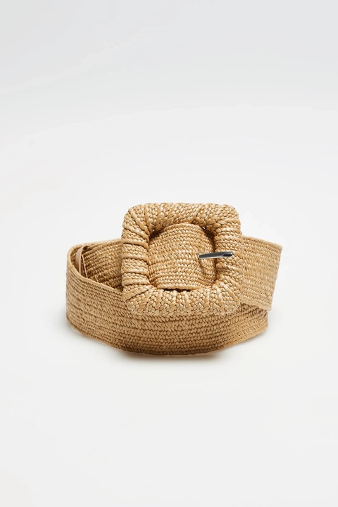 Bézs csatos fonott öv M