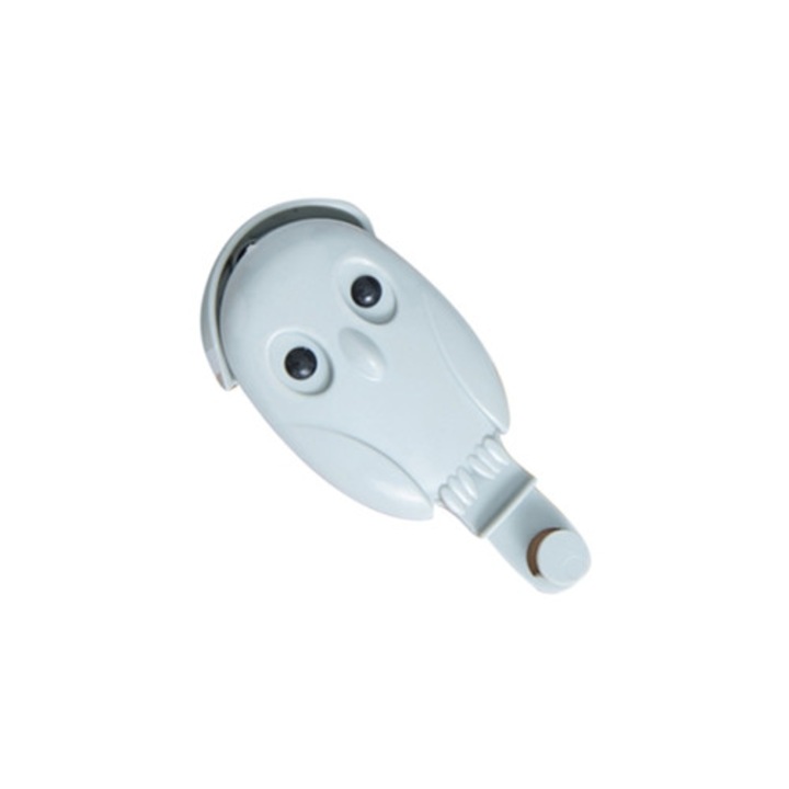 Carlig autoadeziv pentru perete, forma de bufnita, pentru baie, albastru