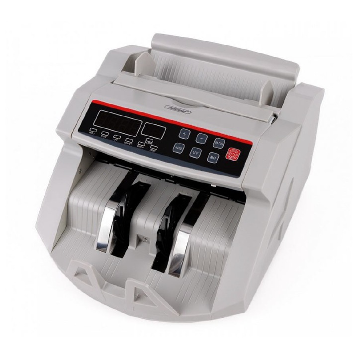 Masina de numarat bani, SUPER TRENDS, 1000 bancnote/min, Afisaj digital, Alb, 23.5x26x17cm, Set cu cablu de alimentare