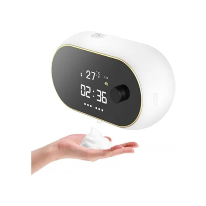 Többfunkciós elektromos habszappanadagoló órával, infravörös érzékelővel, készlet