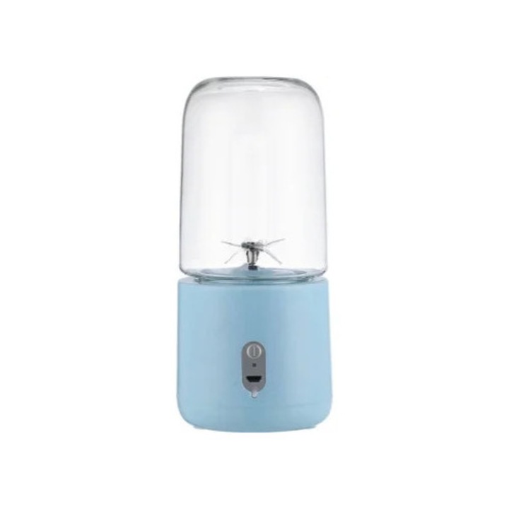 Blender portabil USB reincarcabil, 600ml, albastru
