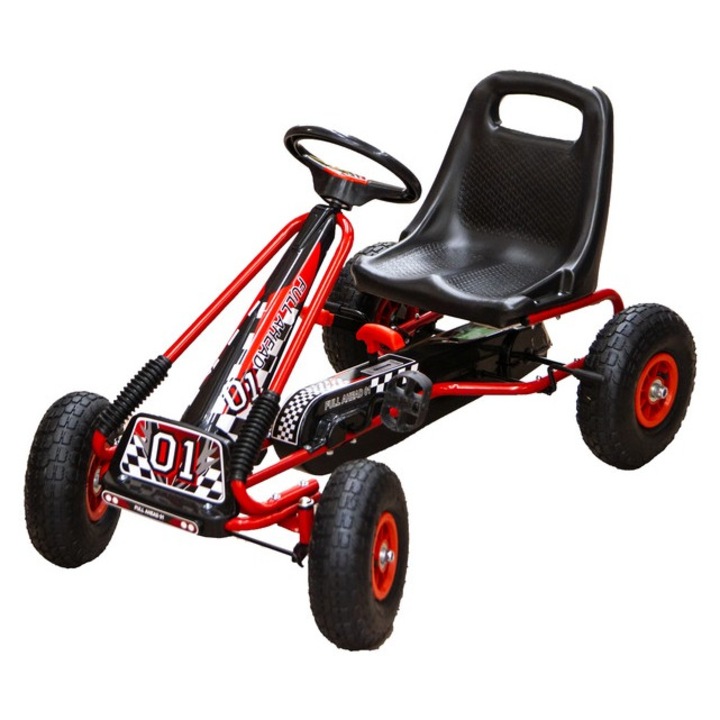 Kart cu pedale - 30 kg, rosu
