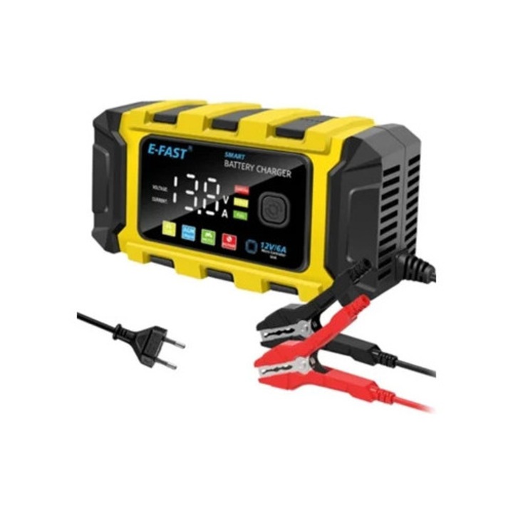 Redresor auto E-Fast 12V/6A complet automat,