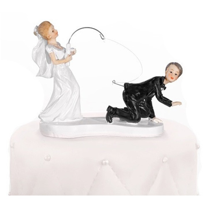 Фигурина за сватбена торта, Party deco, 13 см, комплект 1 бр