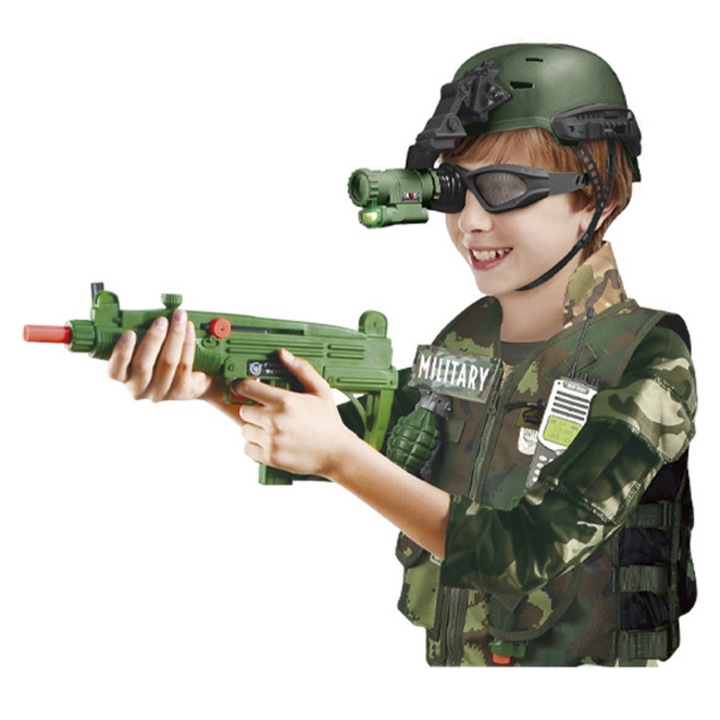 Costum militar cu set de ochelari de vedere pe timp de noapte