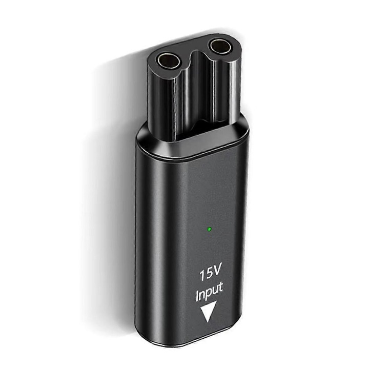 Type-C 15V borotva töltőadapter, kompatibilis a HQ8505, 3000, 5000, 7000 sorozatokkal, fekete
