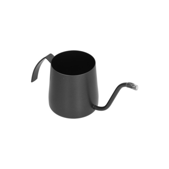 Rozsdamentes acél tejkiöntő, 350 ml, fekete, hosszú csőrrel