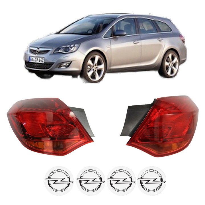 Set Stopuri Spate Stanga Dreapta OPEL ASTRA J Sports Tourer (P10) din 2010-2015, Auto, TYC, 4x Stickere auto cu OPEL