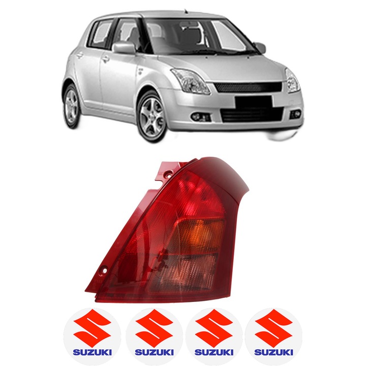 Lampa Stop Spate Dreapta SUZUKI SWIFT III (MZ, EZ) din 2005-2015, Auto, TYC, 4x Stickere auto cu SUZUKI