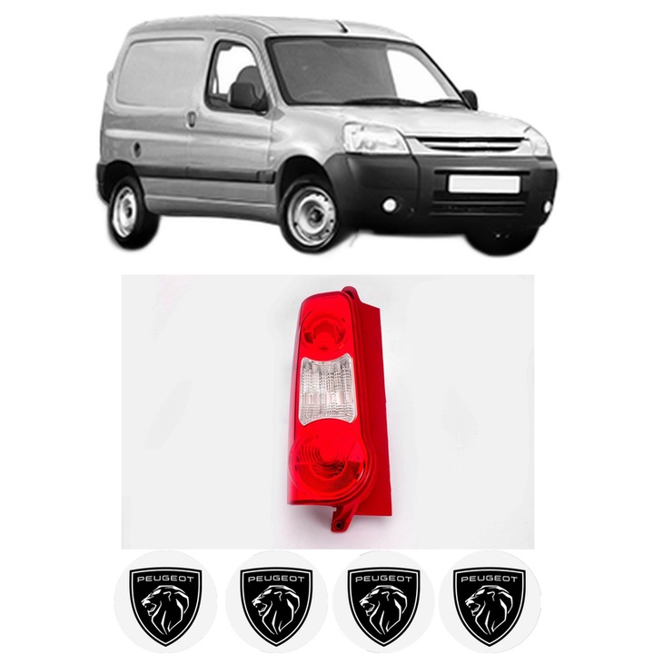 Lampa Stop Spate Stanga PEUGEOT PARTNER Box Body/MPV din 2008-2016, Auto, DEPO, 4x Stickere auto cu PEUGEOT