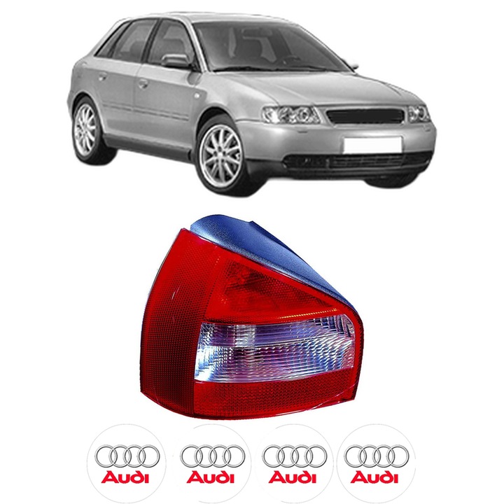 Lampa Stop Spate Stanga AUDI A3 (8L1) din 1996-2003, Auto, DEPO, 4x Stickere auto cu AUDI