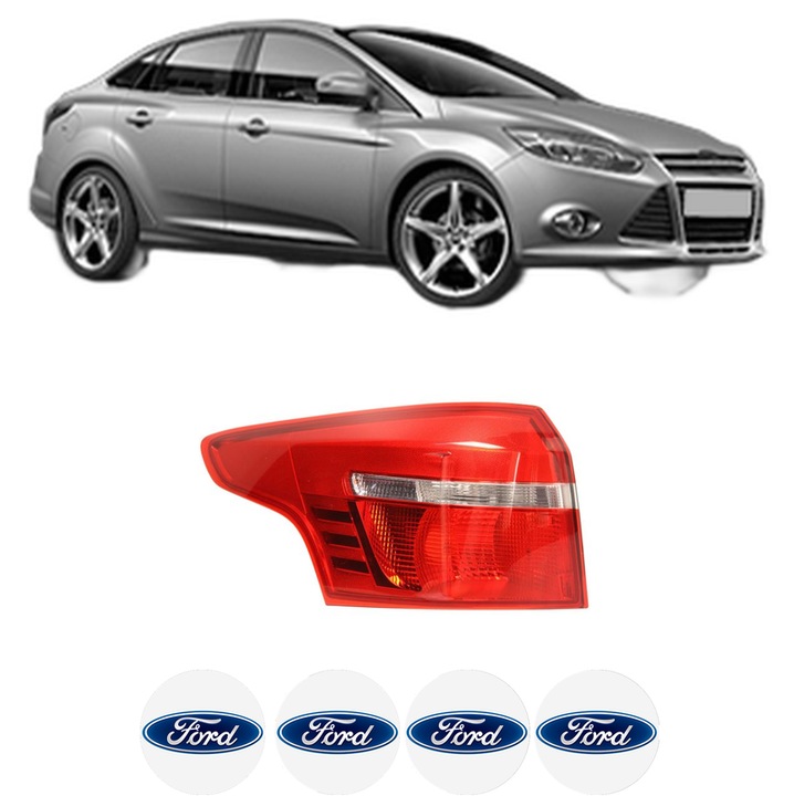 Lampa Stop Spate Stanga FORD FOCUS III Saloon din 2010-2020, Auto, DEPO, 4x Stickere auto cu FORD