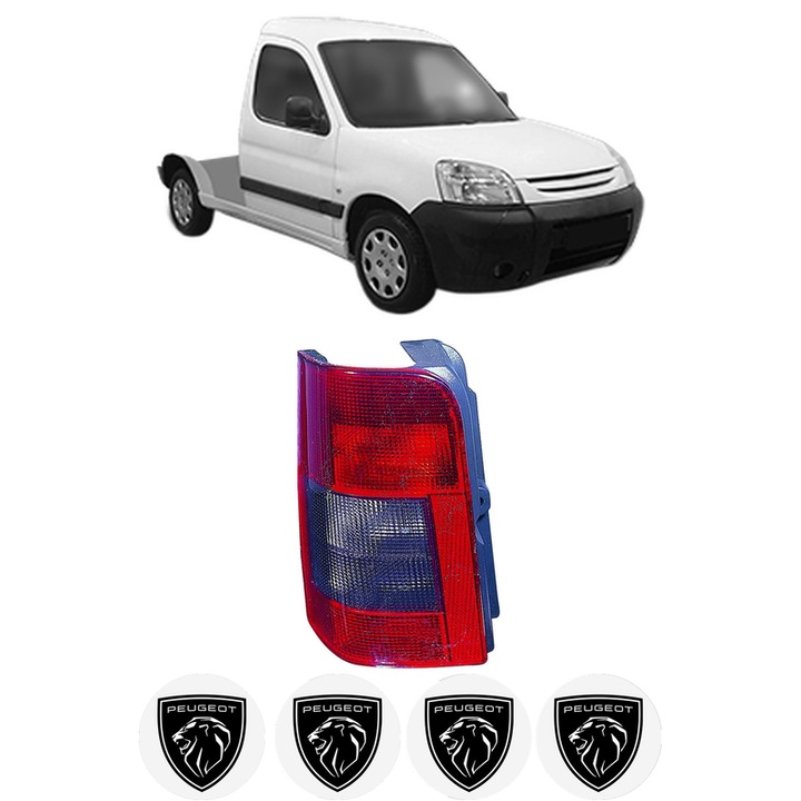 Lampa Stop Spate Dreapta PEUGEOT PARTNER Platform/Chassis (5_, G_) din 1997-2008, Auto, DEPO, 4x Stickere auto cu PEUGEOT