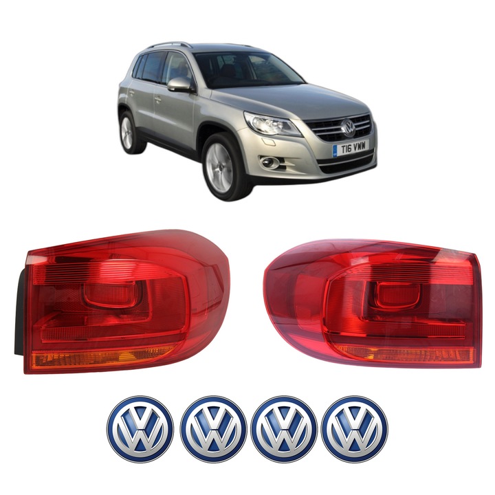 Set Stopuri Spate Stanga Dreapta Volkswagen TIGUAN VAN (5N_) din 2007-2018, Auto, DEPO, 4x Stickere auto cu Volkswagen