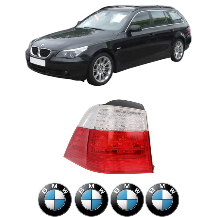 Lampa Stop Spate Stanga BMW Seria 5 Touring (E61) din 2004-2010, Auto, DEPO, 4x Stickere auto cu BMW