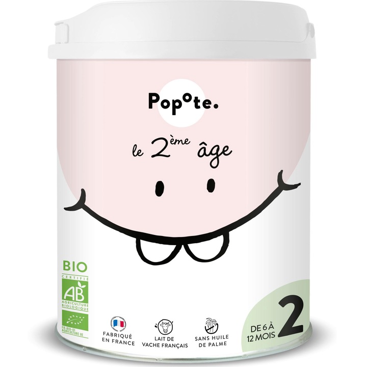 Lapte praf BIO continuare Popote, etapa 2, 6-12 luni, 800g