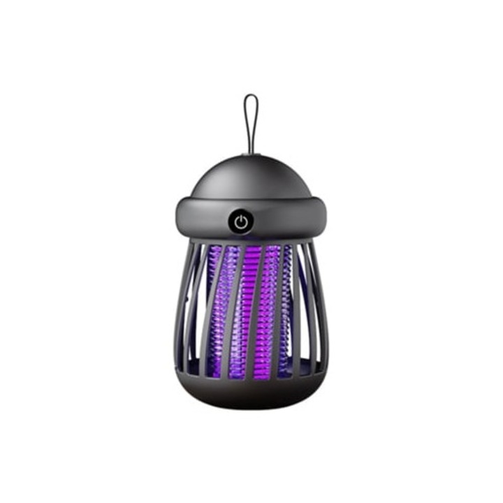 Hordozható 2 az 1-ben szúnyogriasztó, USB-ről tölthető, fekete