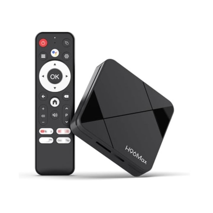 Mediaplayer Smart TV Box H96 Max Android 14.0 Quad Core 2GB/16GB 4K, negru