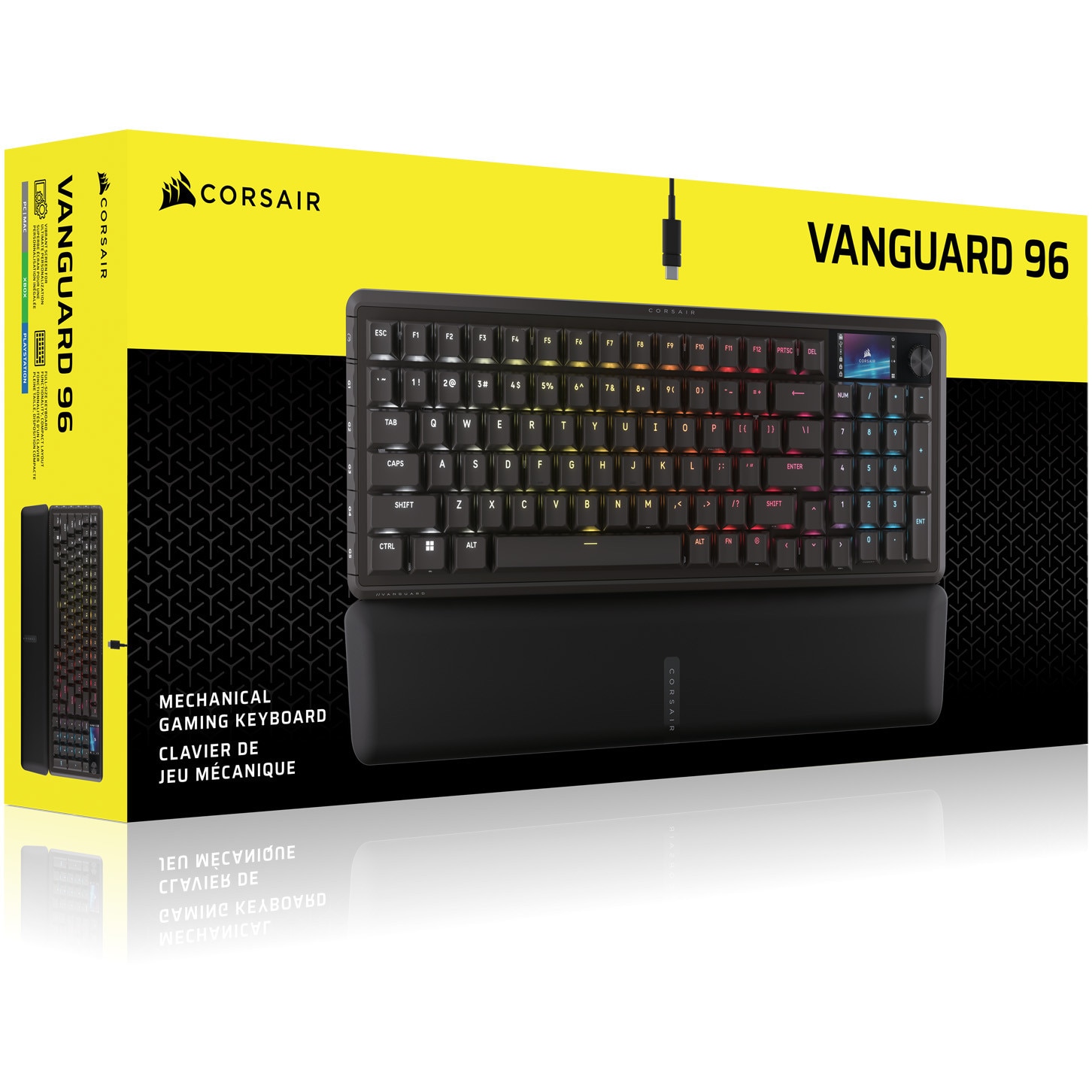 Tastatura gaming mecanica Corsair Vanguard – 96% layout, LCD