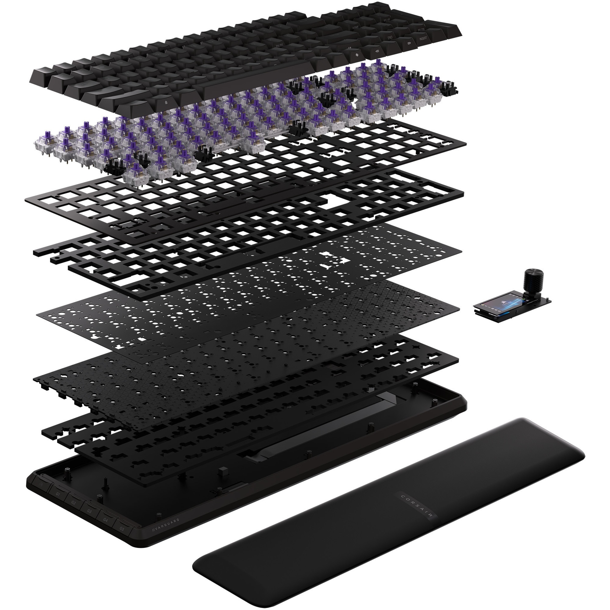 Tastatura gaming mecanica Corsair Vanguard – 96% layout, LCD