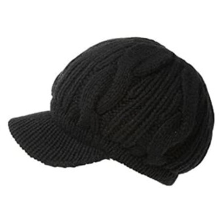 Női téli kötött sapka napellenzővel, többszínű