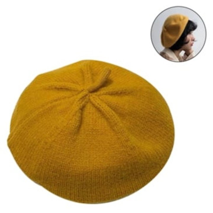 Női téli sapka, gyapjú, fekete színű